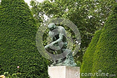 The thinking in Rodin museum in Paris Editorial Stock Photo
