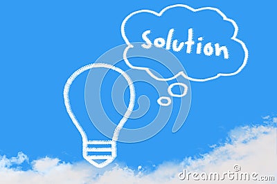 Thinking solution bulb idea of shape cloud Stock Photo