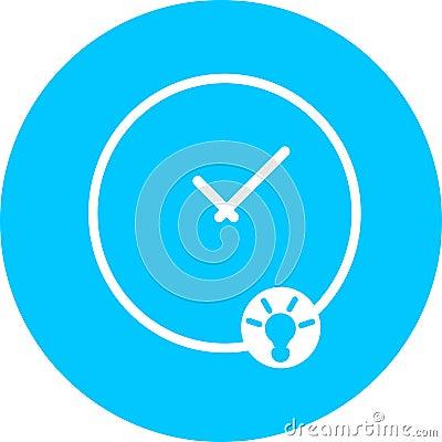 Thinking time, clock, watch in blue circle icon. Concept of UI design elements. Digital countdown app, user interface kit, mobile Stock Photo