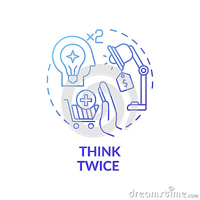 Thinking twice concept icon Vector Illustration