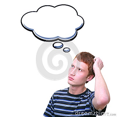 Thinking young man Stock Photo