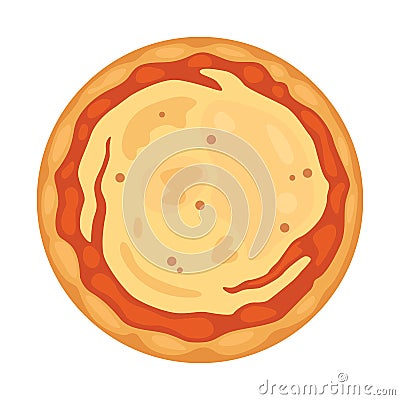 Thinly sliced pepperoni is a popular pizza. Italian cook and pizzas delivery. Vector Illustration