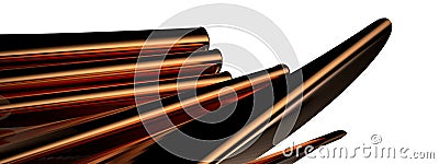 Thinness on top of folded wrap bronze metallic Elegant and Modern 3D Rendering image background Stock Photo