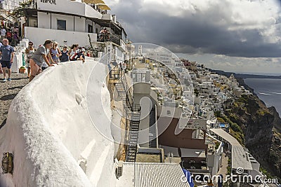 Thira Santorini Editorial Stock Photo