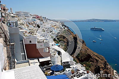 Thira town - Santorini Greece Editorial Stock Photo