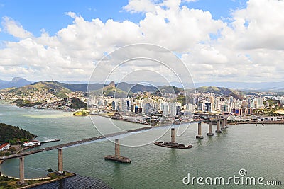 Third bridge (Terceira Ponte), view of Vitoria, Vila Velha, Espi Stock Photo