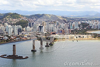 Third bridge (Terceira Ponte), Vitoria from Vila Velha, Espirito Santo, Brazil Stock Photo