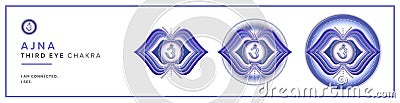 3 Third Eye chakra symbols on transparent background Stock Photo