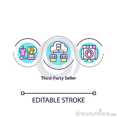 Third party seller concept icon Vector Illustration