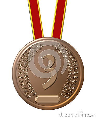 Third place bronze medal Stock Photo