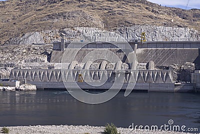 Third powerplant added in 1985, Grand Coulee Dam hydroelectric s Stock Photo