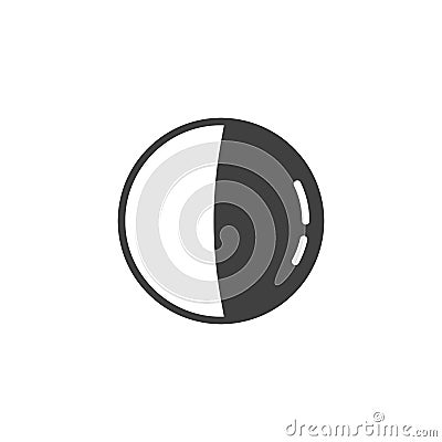 Third quarter moon vector icon Vector Illustration