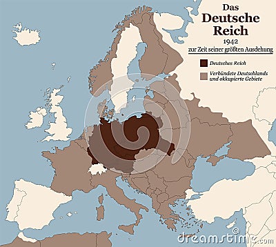 Third Reich Nazi Germany Greatest Extent German Text Vector Illustration