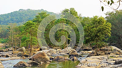 Thirparappu falls Amazing tourist place with water,rocks and beautiful scenery Located in Kanyakumari District, Tamilnadu, India Stock Photo