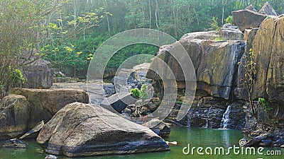 Thirparappu falls Amazing tourist place with water,rocks and beautiful scenery Located in Kanyakumari District, Tamilnadu, India Stock Photo