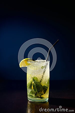 thirst quenching glass of mojito garnished Stock Photo