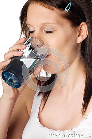 Thirsty girl Stock Photo