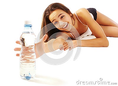 Thirsty girl Stock Photo