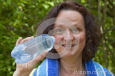Thirsty woman Stock Photo