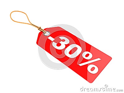Thirty percent discount tag Cartoon Illustration