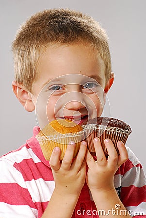 Tho little cakes. Stock Photo