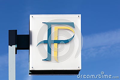 French public finances logo on a pole Editorial Stock Photo