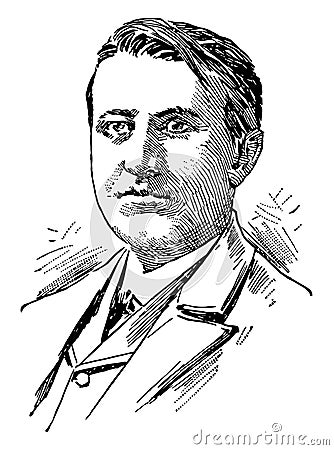 Thomas Alva Edison vintage illustration Vector Illustration