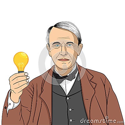 Thomas Alva Edison Vector Illustration