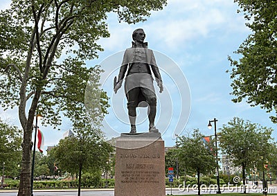 Thomas Fitzsimon bronze statue 1946, Sister Cities Park, Benjamin Franklin Parkway, Philadelphia, Pennsylvania Editorial Stock Photo