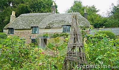 The cottage from the garden Stock Photo