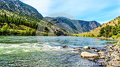 Thompson River with its many rapids flowing through the Canyon at Goldpan Provincial Park Stock Photo