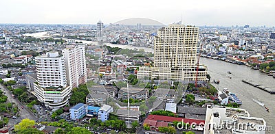 Thonburi, Chao Phraya river and Rattanakosin in Bangkok Editorial Stock Photo