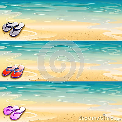 Thong banner set Vector Illustration