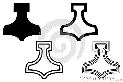 Thor hammer icon vector illustration Vector Illustration