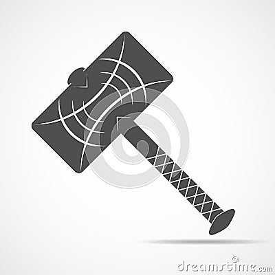 Thor Hammer icon. Vector illustration Cartoon Illustration