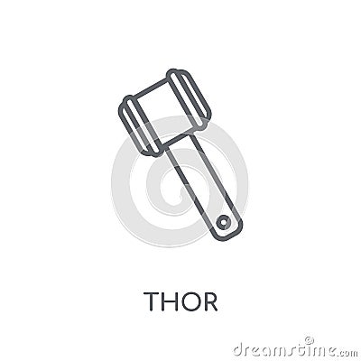 Thor linear icon. Modern outline Thor logo concept on white back Vector Illustration