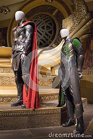 Thor And Loki Customes Brisbane Marvel Exhibition Editorial Stock Photo