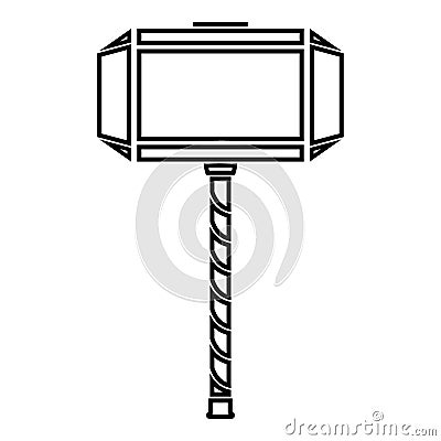 Thor's hammer Mjolnir icon black color vector illustration flat style image Vector Illustration