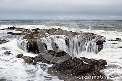 Thor's Well, Oregon Coast Stock Photo