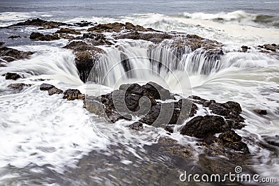 Thor's Well, Oregon Coast Stock Photo