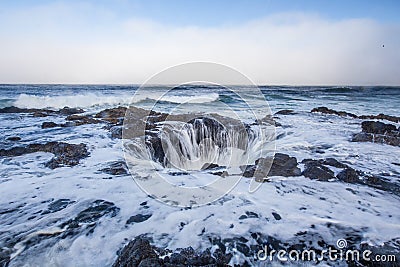 Thor`s Well, Oregon Coast Stock Photo