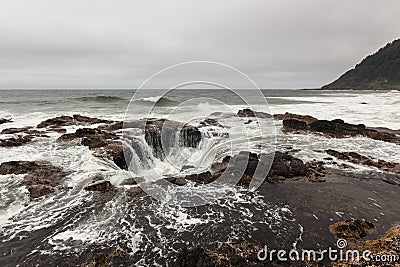 Thor's Well, Oregon Stock Photo