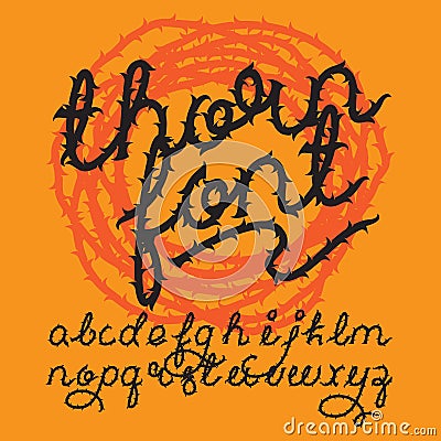 Thorn alphabet vector font Vector Illustration