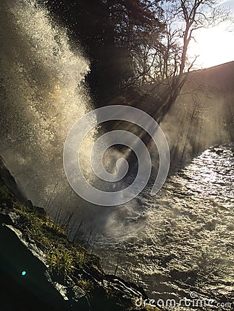 Thornton force waterfall, ingleton falls Stock Photo