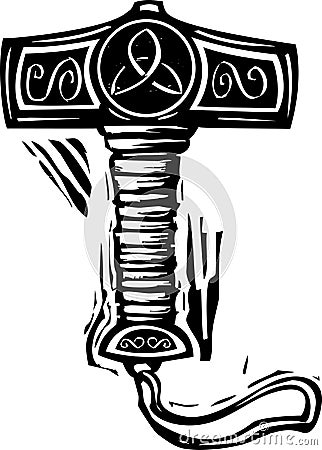 Thors Hammer Mjolnir Vector Illustration