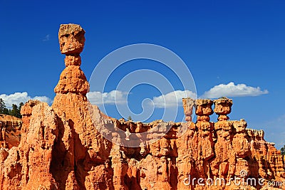 Thors Hammer and Temple of Osiris in Southwest Desert, Sunset Point, Bryce Canyon National Park, Utah, USA Stock Photo