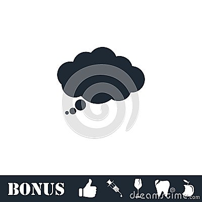 Thought bubble icon flat Vector Illustration