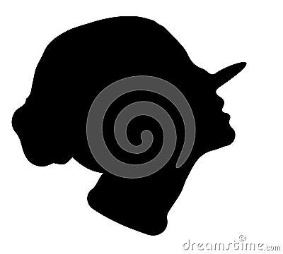 Thoughtful female profile silhouette Vector Illustration