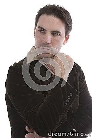 Thoughtful handsome man Stock Photo