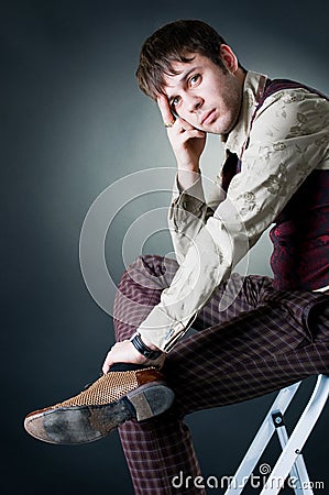 Thoughtful handsome man Stock Photo